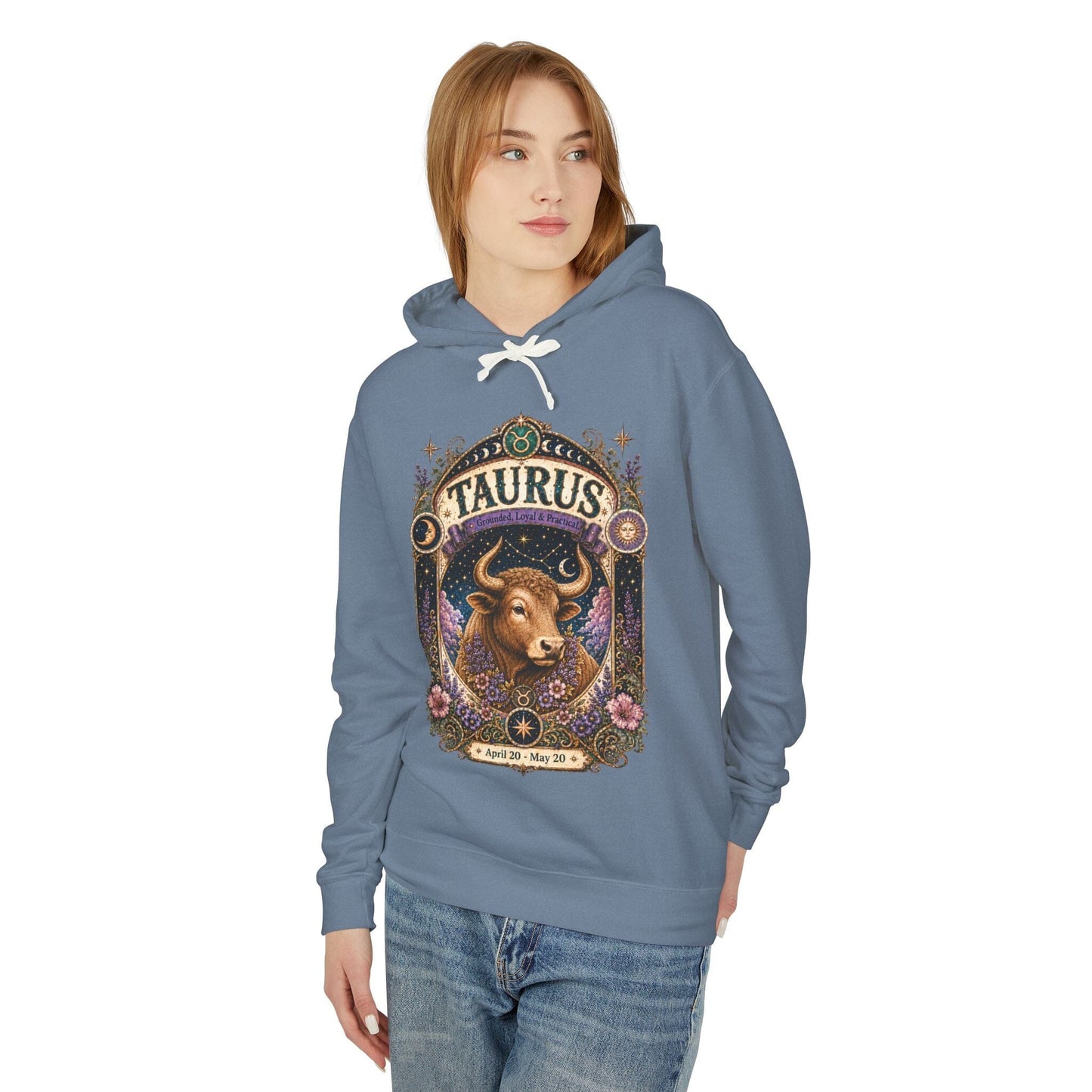 Taurus Zodiac Hooded Sweatshirt – Enchanted Bull Artwork