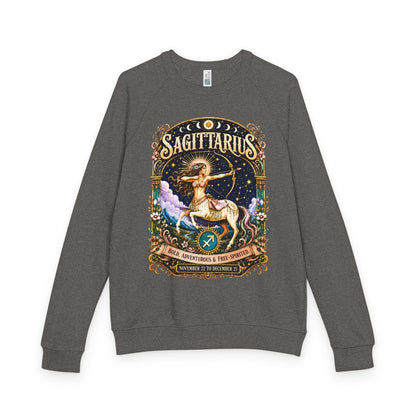 Sagittarius Zodiac Raglan Sweatshirt – Ethereal Archer Artwork