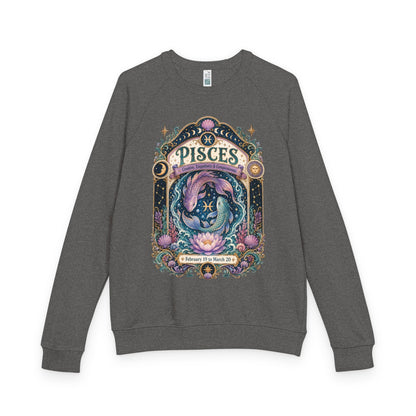 Pisces Zodiac Raglan Sweatshirt – Ethereal Fish Artwork