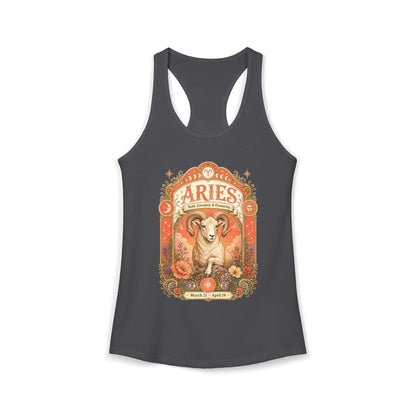 Aries Zodiac Women's Racerback Tank – Ornate Ram Artwork