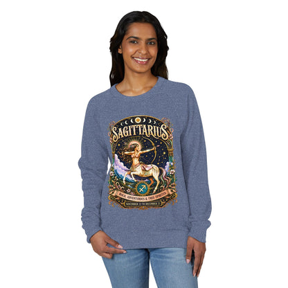 Sagittarius Zodiac Raglan Sweatshirt – Ethereal Archer Artwork