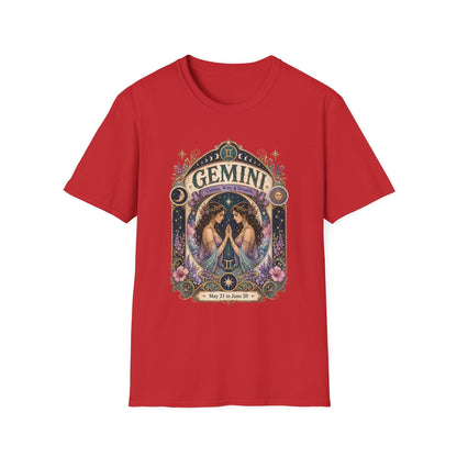 Gemini Zodiac Softstyle T-Shirt – Celestial Twins Artwork