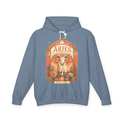 Aries Zodiac Hooded Sweatshirt – Enchanted Ram Artwork