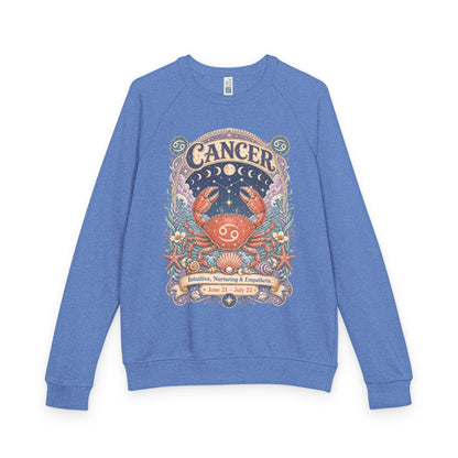 Cancer Zodiac Raglan Sweatshirt – Ethereal Crab Artwork