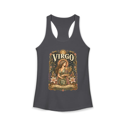 Virgo Zodiac Women's Racerback Tank – Ornate Maiden Artwork