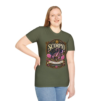 Scorpio Zodiac Softstyle T-Shirt – Celestial Scorpion Artwork