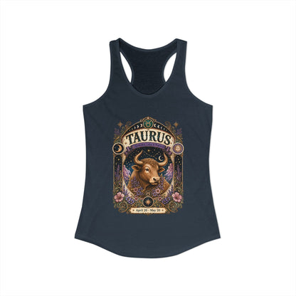 Taurus Zodiac Women's Racerback Tank – Ornate Bull Artwork