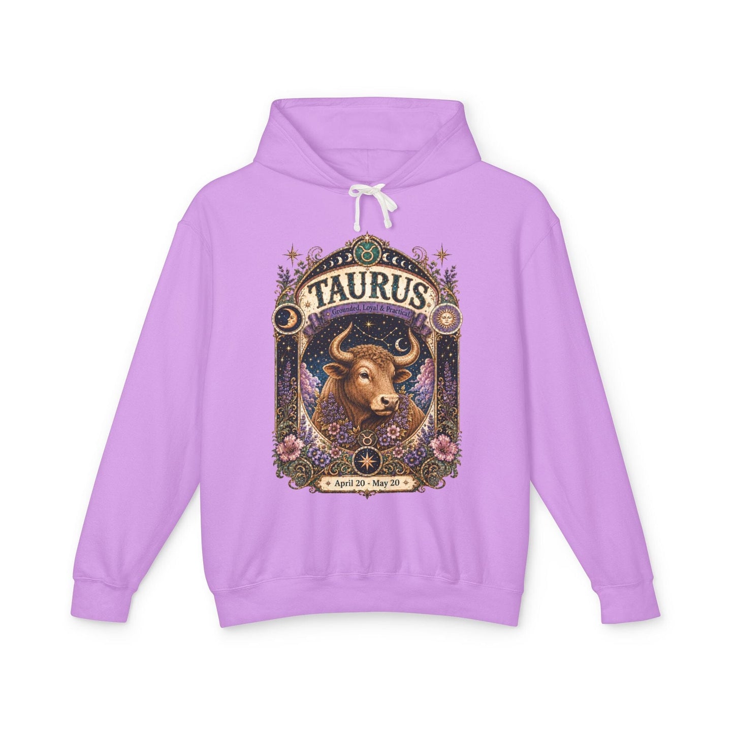 Taurus Zodiac Hooded Sweatshirt – Enchanted Bull Artwork