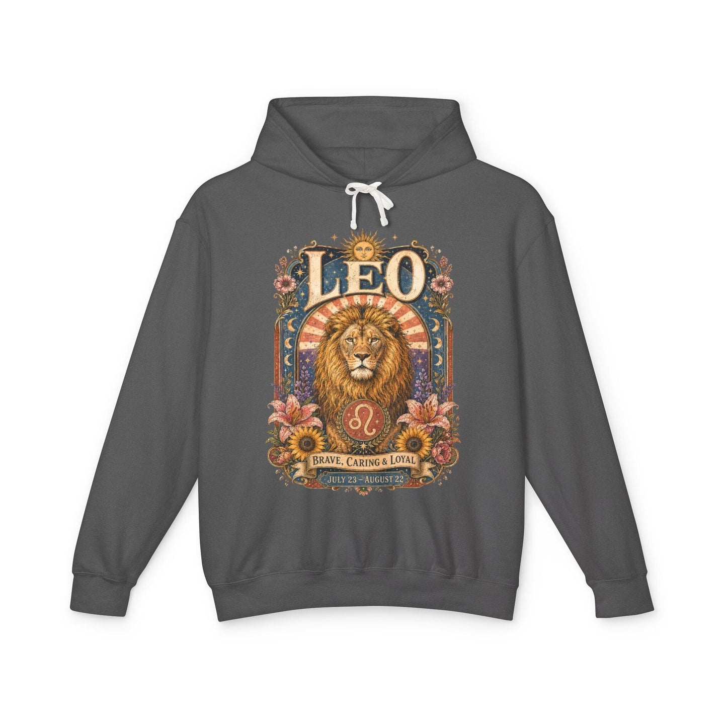 Leo Zodiac Hooded Sweatshirt – Enchanted Lion Artwork