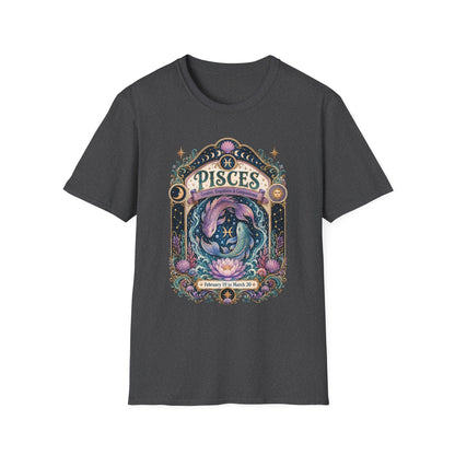 Pisces Zodiac Softstyle T-Shirt – Celestial Fish Artwork
