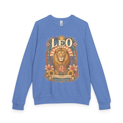 Leo Zodiac Raglan Sweatshirt – Ethereal Lion Artwork