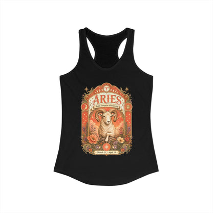 Aries Zodiac Women's Racerback Tank – Ornate Ram Artwork