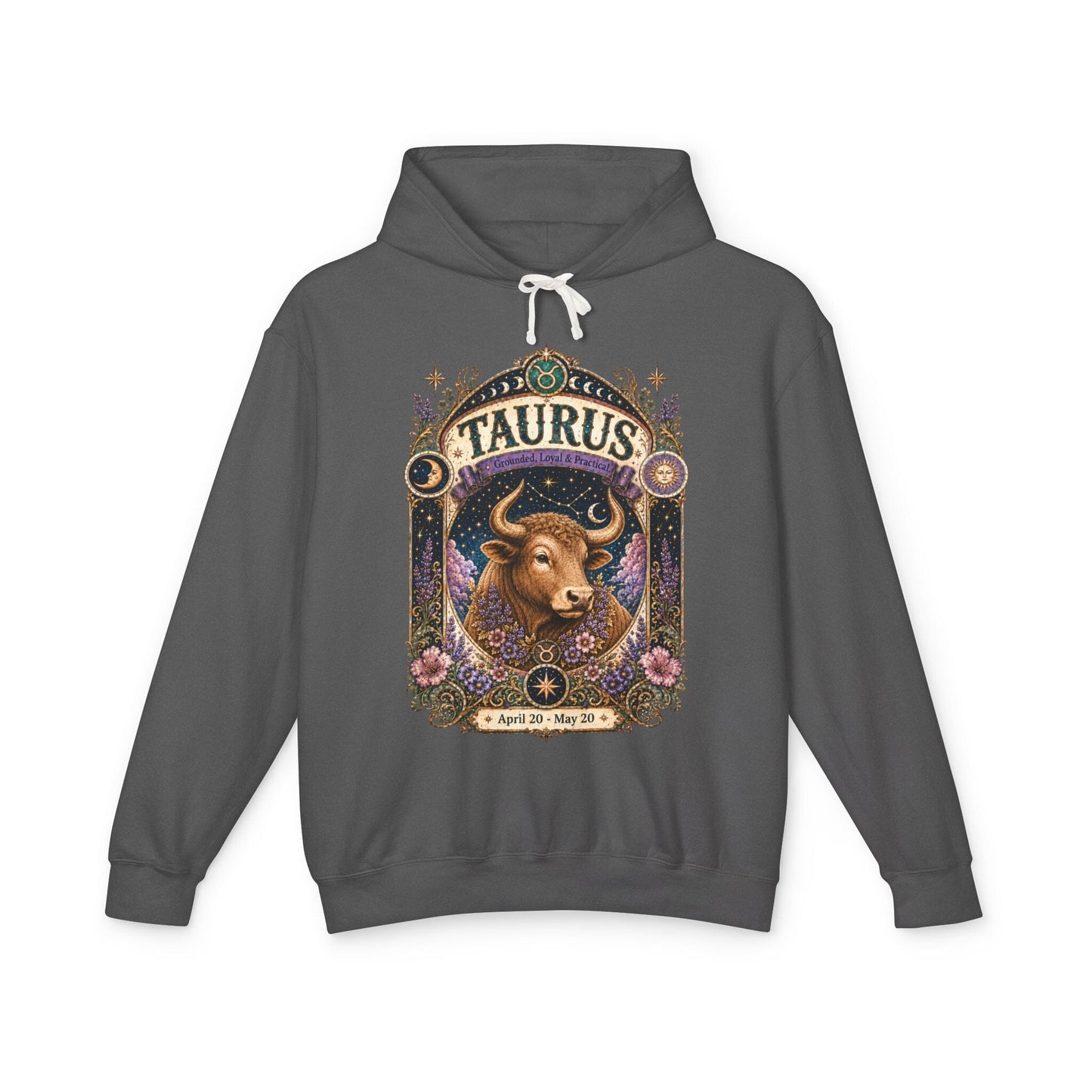 Taurus Zodiac Hooded Sweatshirt – Enchanted Bull Artwork