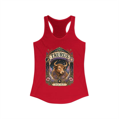 Taurus Zodiac Women's Racerback Tank – Ornate Bull Artwork