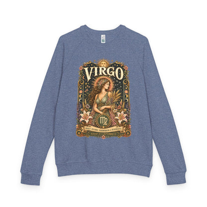 Virgo Zodiac Raglan Sweatshirt – Ethereal Maiden Artwork