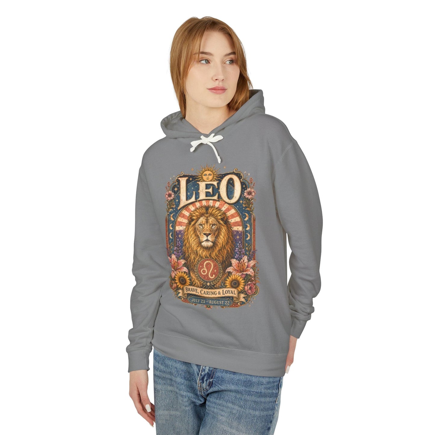 Leo Zodiac Hooded Sweatshirt – Enchanted Lion Artwork