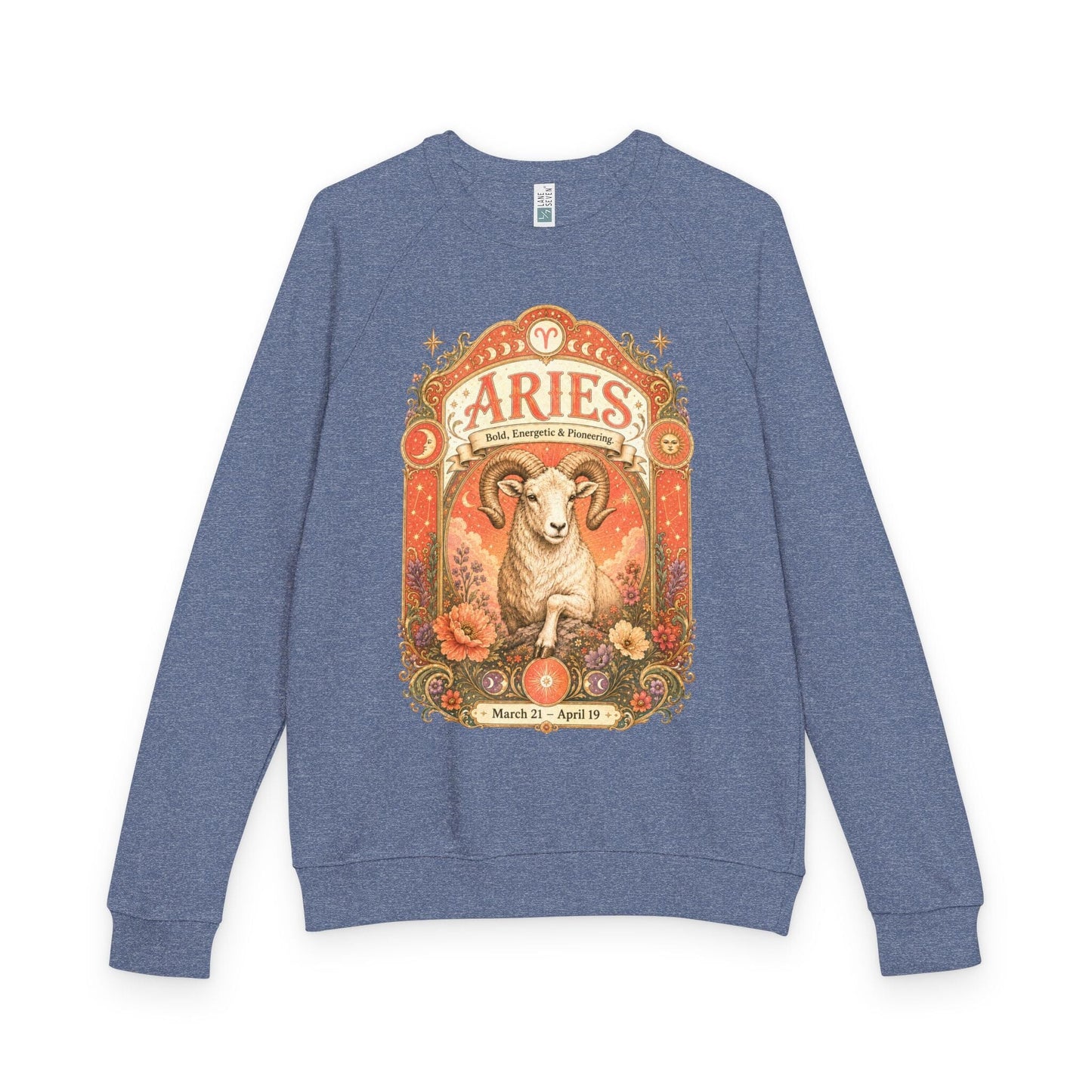 Aries Zodiac Raglan Sweatshirt – Ethereal Ram Artwork