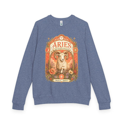 Aries Zodiac Raglan Sweatshirt – Ethereal Ram Artwork