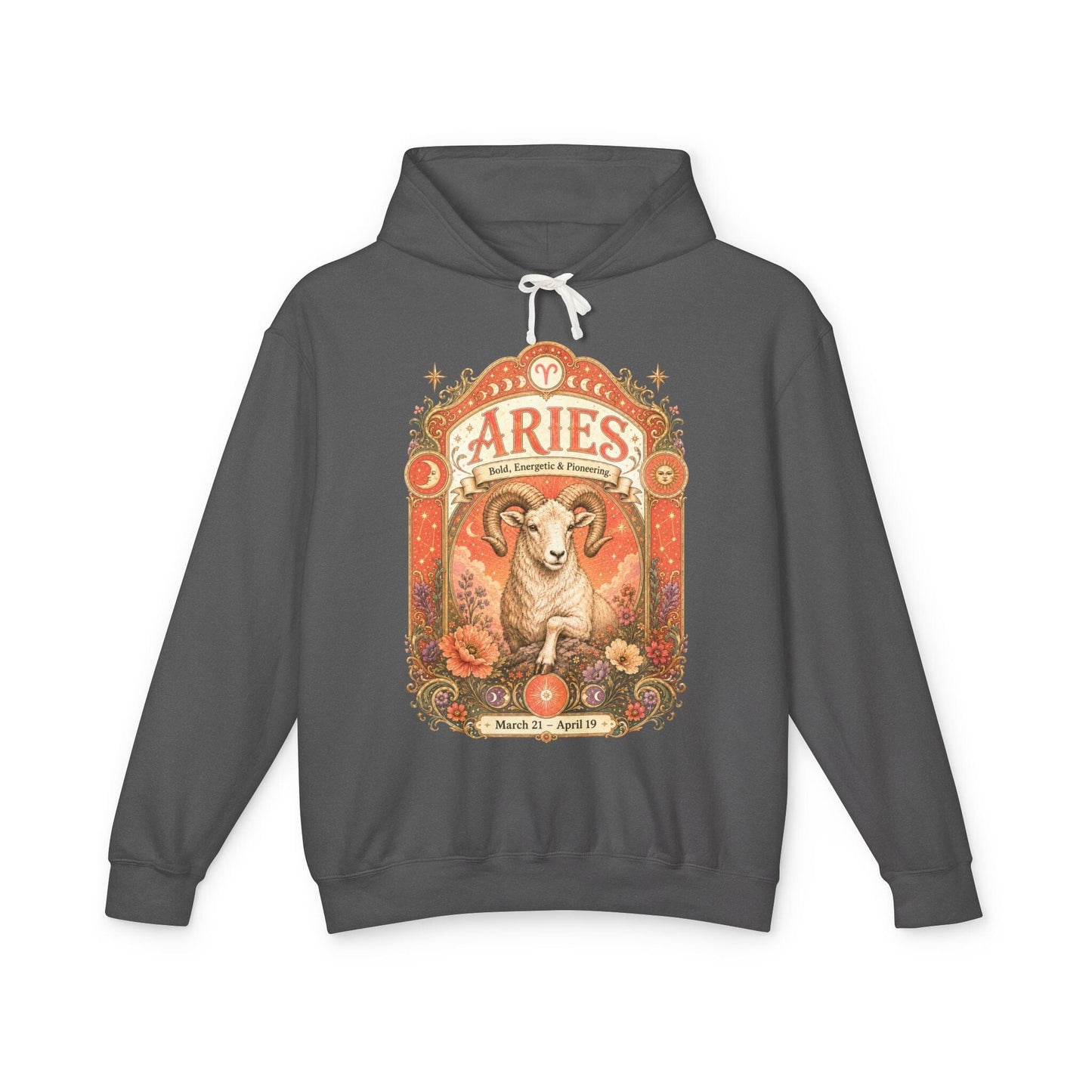 Aries Zodiac Hooded Sweatshirt – Enchanted Ram Artwork