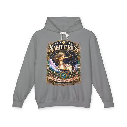 Sagittarius Zodiac Hooded Sweatshirt – Enchanted Archer Artwork