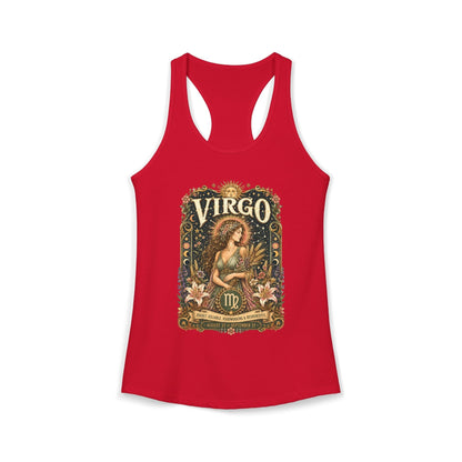 Virgo Zodiac Women's Racerback Tank – Ornate Maiden Artwork