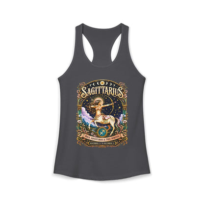 Sagittarius Zodiac Women's Racerback Tank – Ornate Archer Artwork
