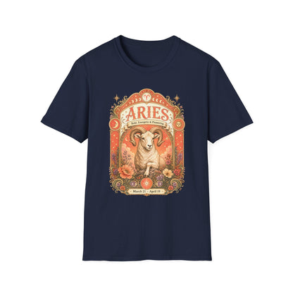 Aries Zodiac Softstyle T-Shirt – Celestial Ram Artwork
