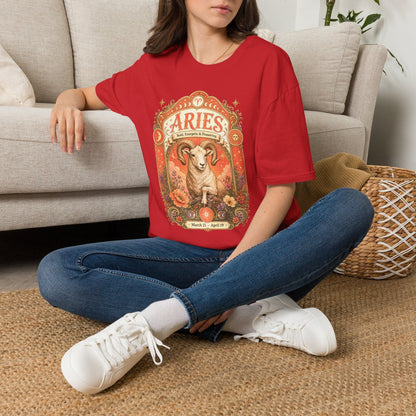 Aries Zodiac Softstyle T-Shirt – Celestial Ram Artwork