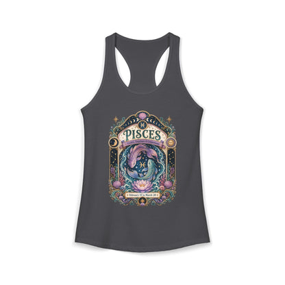 Pisces Zodiac Women's Racerback Tank – Ornate Fish Artwork