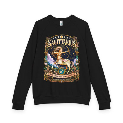 Sagittarius Zodiac Raglan Sweatshirt – Ethereal Archer Artwork