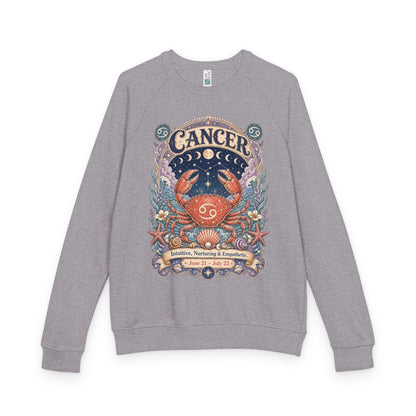 Cancer Zodiac Raglan Sweatshirt – Ethereal Crab Artwork