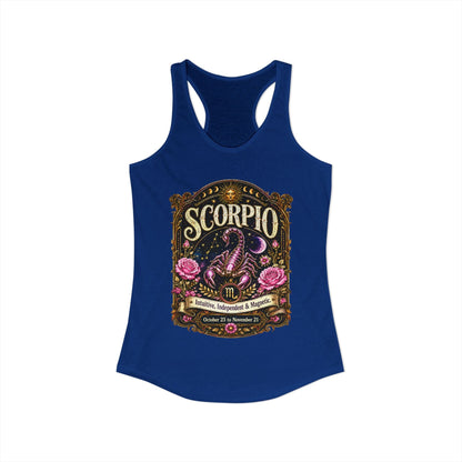 Scorpio Zodiac Women's Racerback Tank – Ornate Scorpion Artwork