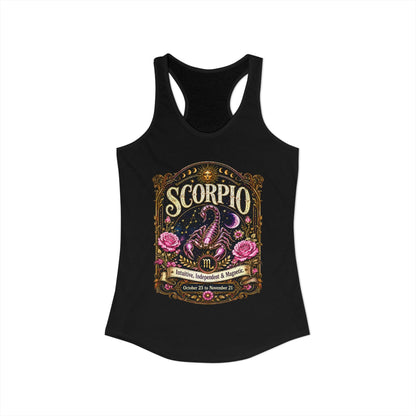 Scorpio Zodiac Women's Racerback Tank – Ornate Scorpion Artwork