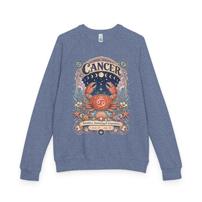 Cancer Zodiac Raglan Sweatshirt – Ethereal Crab Artwork