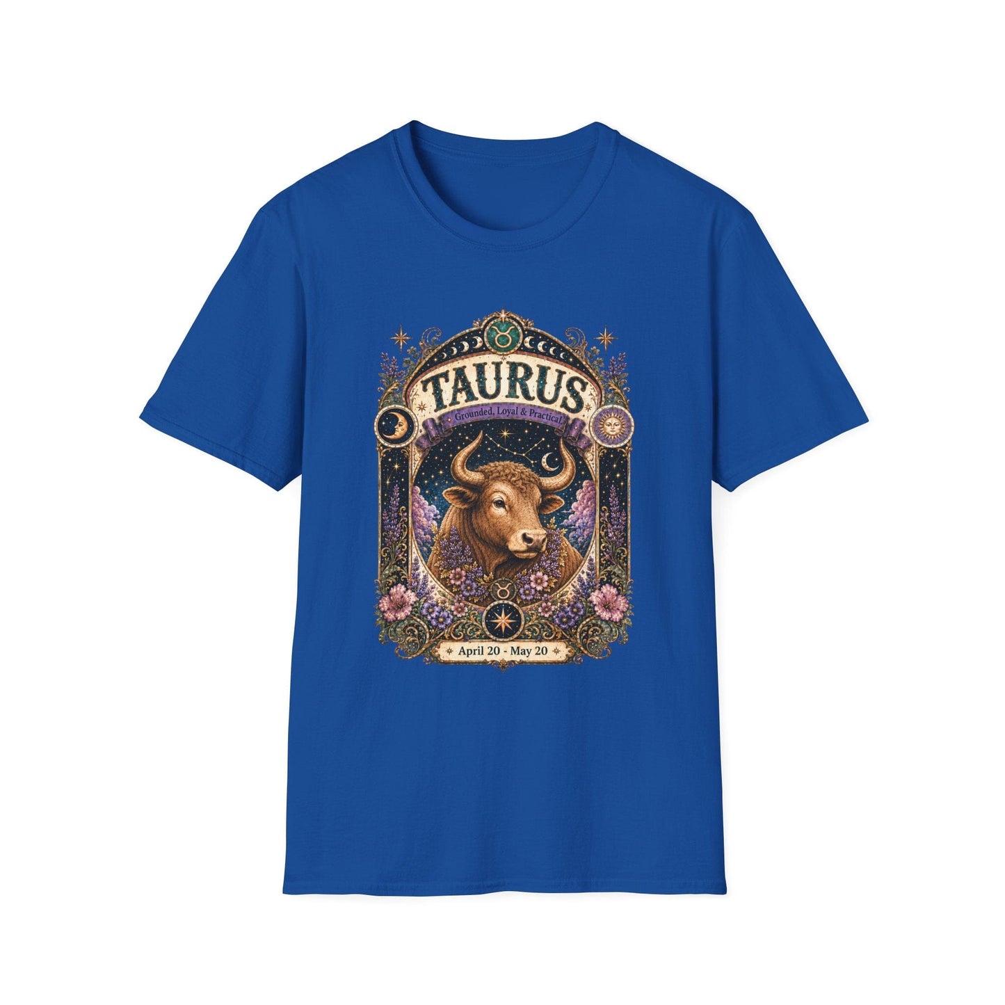 Taurus Zodiac Softstyle T-Shirt – Celestial Bull Artwork