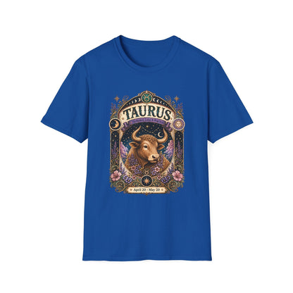 Taurus Zodiac Softstyle T-Shirt – Celestial Bull Artwork