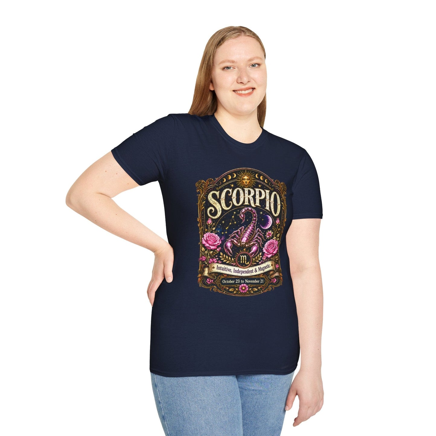Scorpio Zodiac Softstyle T-Shirt – Celestial Scorpion Artwork