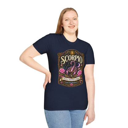 Scorpio Zodiac Softstyle T-Shirt – Celestial Scorpion Artwork
