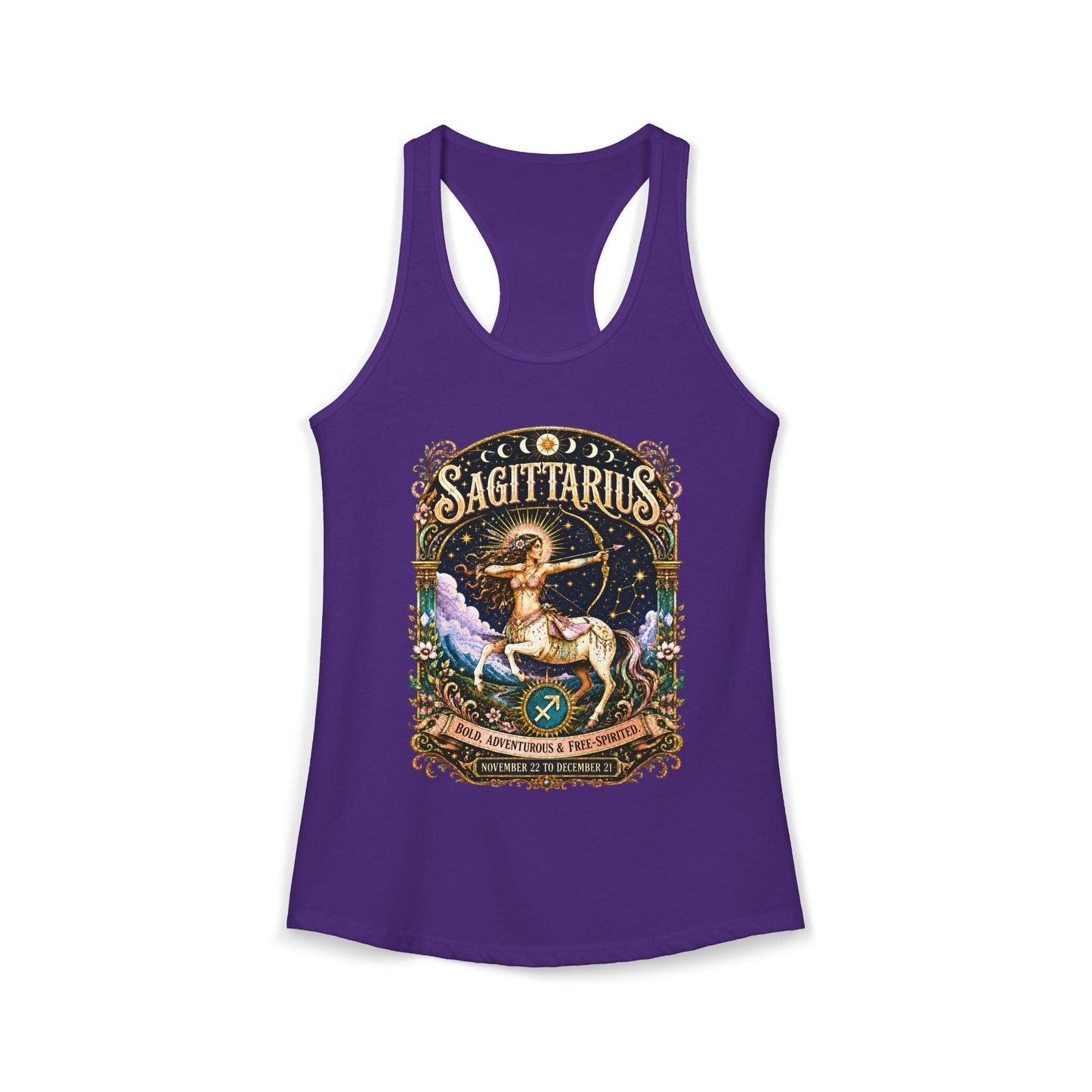Sagittarius Zodiac Women's Racerback Tank – Ornate Archer Artwork