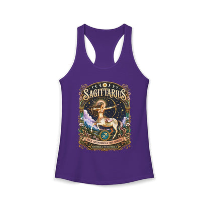 Sagittarius Zodiac Women's Racerback Tank – Ornate Archer Artwork