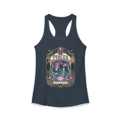 Pisces Zodiac Women's Racerback Tank – Ornate Fish Artwork