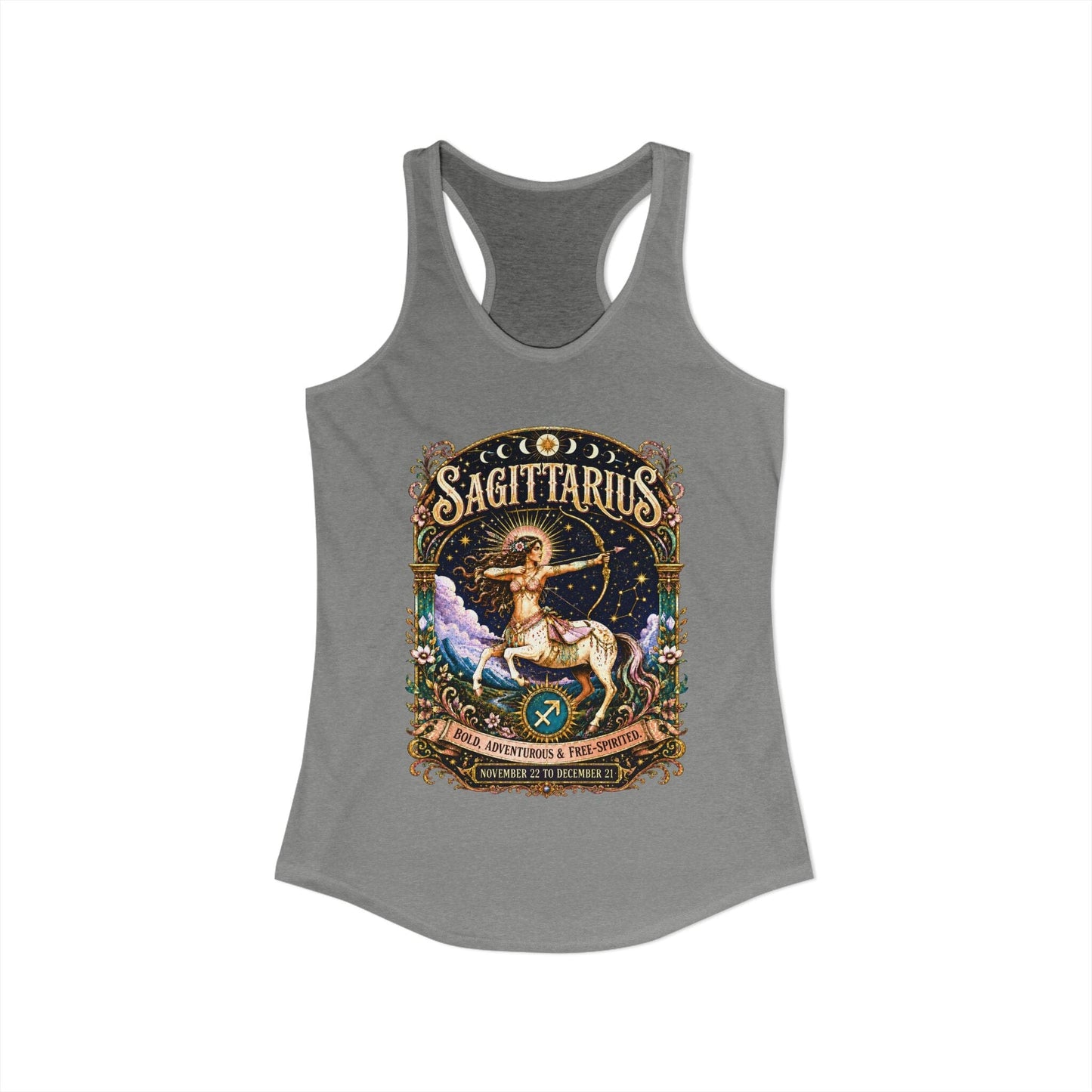 Sagittarius Zodiac Women's Racerback Tank – Ornate Archer Artwork