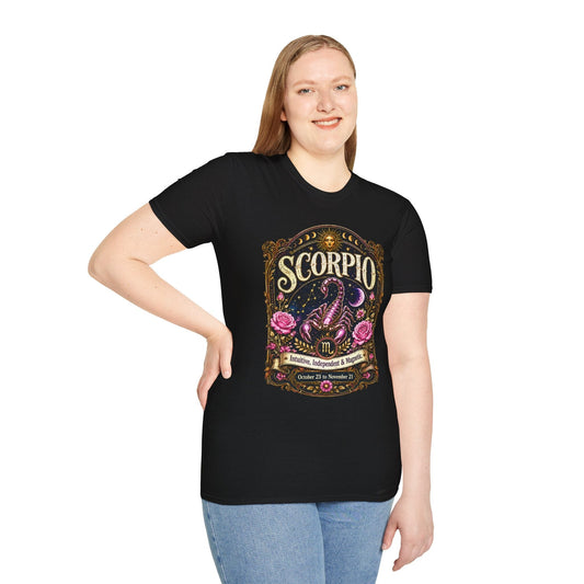 Scorpio Zodiac Softstyle T-Shirt – Celestial Scorpion Artwork