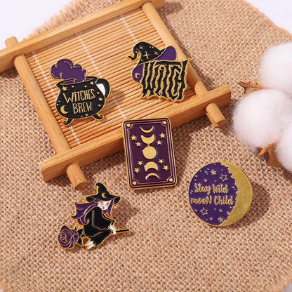 Gold Dust Witchy Enamel Pin Set