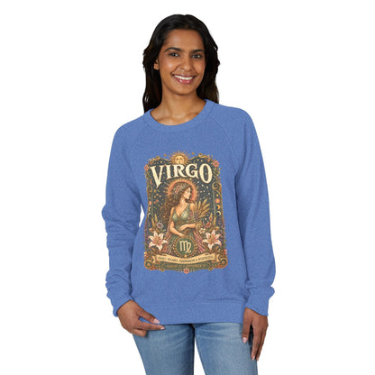Virgo Zodiac Raglan Sweatshirt – Ethereal Maiden Artwork