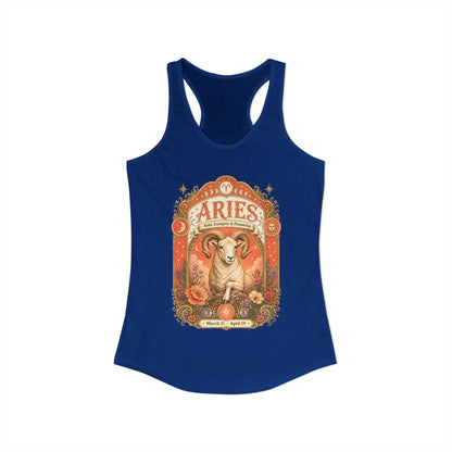 Aries Zodiac Women's Racerback Tank – Ornate Ram Artwork