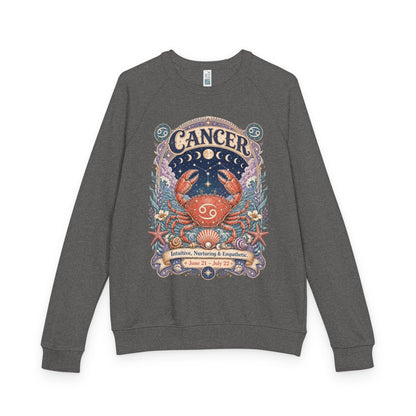 Cancer Zodiac Raglan Sweatshirt – Ethereal Crab Artwork