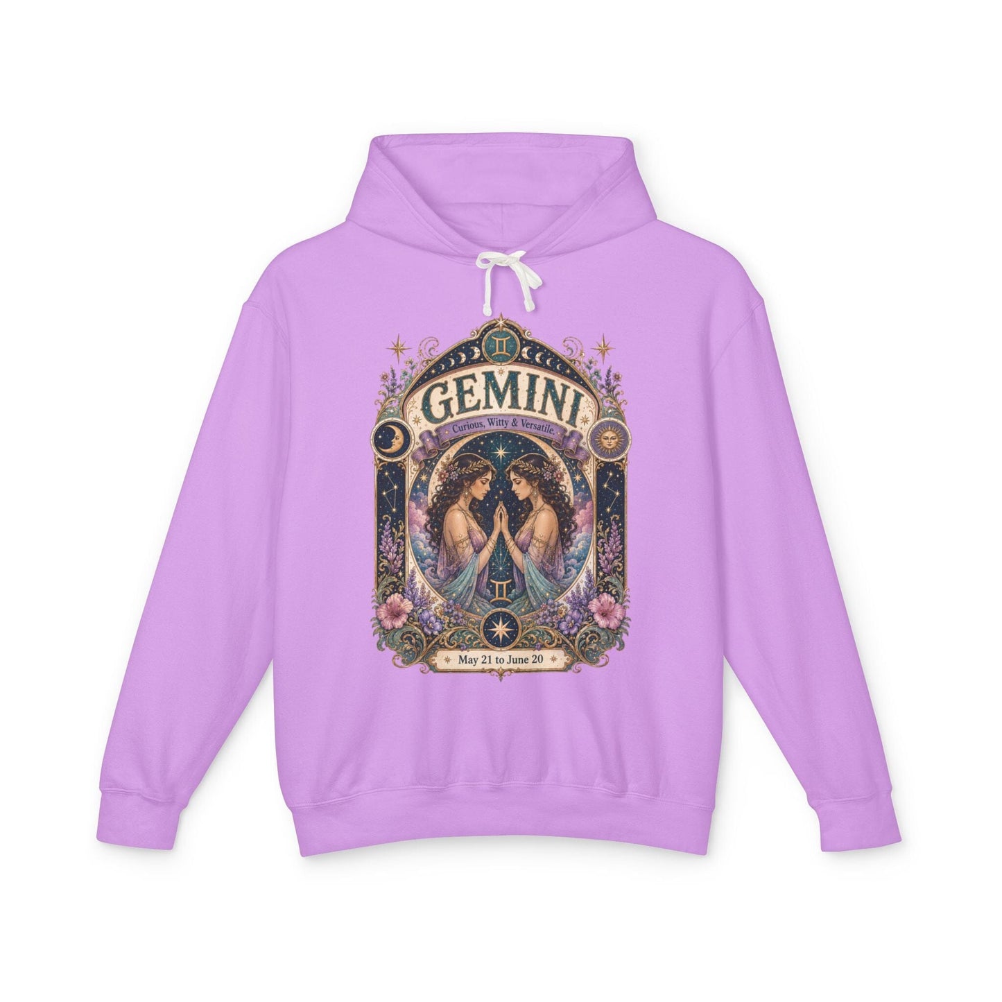 Gemini Zodiac Hooded Sweatshirt – Enchanted Twins Artwork