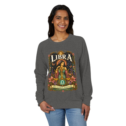 Libra Zodiac Raglan Sweatshirt – Ethereal Scales Artwork