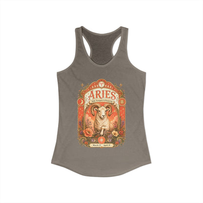 Aries Zodiac Women's Racerback Tank – Ornate Ram Artwork
